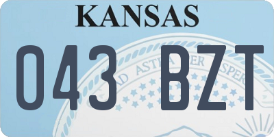 KS license plate 043BZT