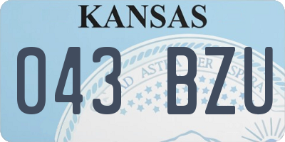 KS license plate 043BZU