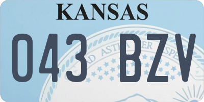 KS license plate 043BZV