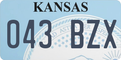 KS license plate 043BZX