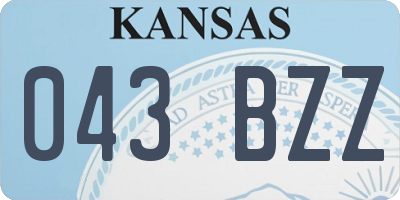 KS license plate 043BZZ