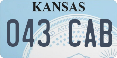 KS license plate 043CAB