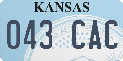 KS license plate 043CAC