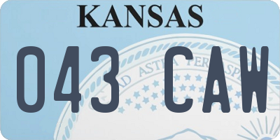 KS license plate 043CAW
