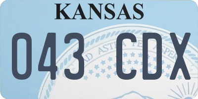 KS license plate 043CDX