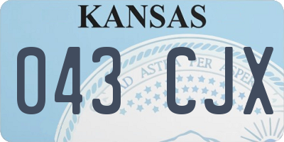 KS license plate 043CJX