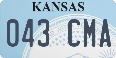 KS license plate 043CMA