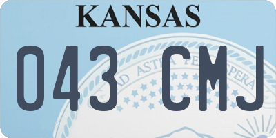 KS license plate 043CMJ
