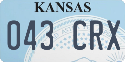 KS license plate 043CRX