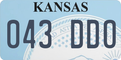 KS license plate 043DDO