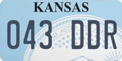 KS license plate 043DDR