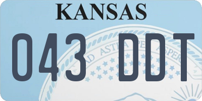KS license plate 043DDT