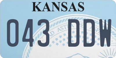 KS license plate 043DDW