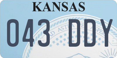 KS license plate 043DDY