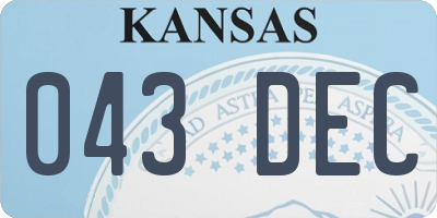 KS license plate 043DEC