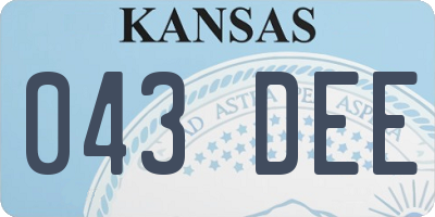 KS license plate 043DEE