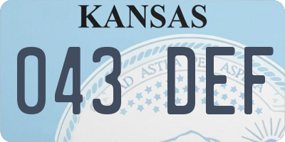 KS license plate 043DEF
