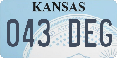 KS license plate 043DEG