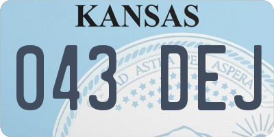 KS license plate 043DEJ