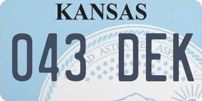 KS license plate 043DEK