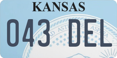 KS license plate 043DEL