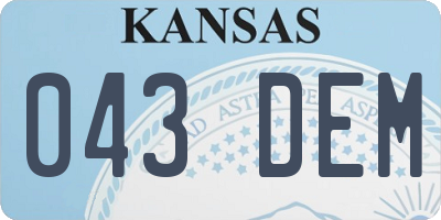 KS license plate 043DEM