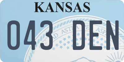 KS license plate 043DEN