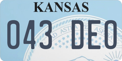KS license plate 043DEO