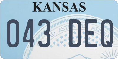 KS license plate 043DEQ