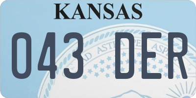 KS license plate 043DER