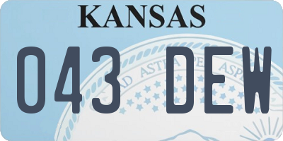 KS license plate 043DEW