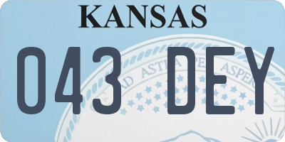 KS license plate 043DEY