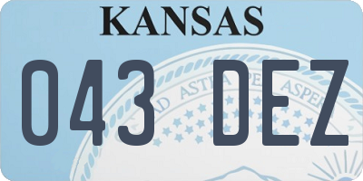 KS license plate 043DEZ