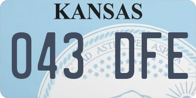 KS license plate 043DFE