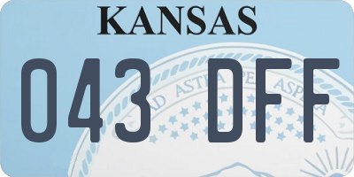 KS license plate 043DFF