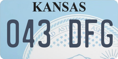 KS license plate 043DFG