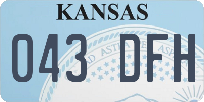 KS license plate 043DFH