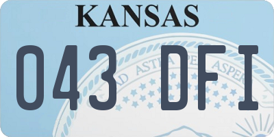 KS license plate 043DFI