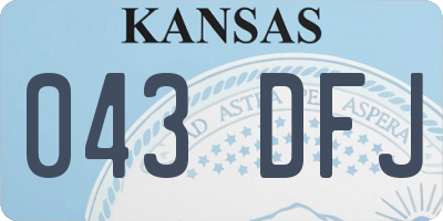KS license plate 043DFJ