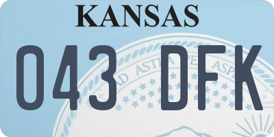 KS license plate 043DFK