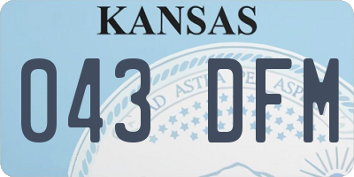 KS license plate 043DFM