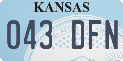 KS license plate 043DFN