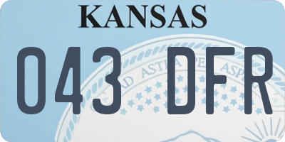 KS license plate 043DFR