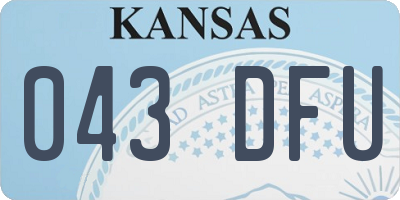 KS license plate 043DFU