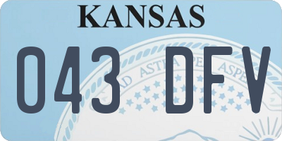 KS license plate 043DFV