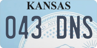 KS license plate 043DNS