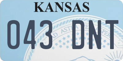 KS license plate 043DNT
