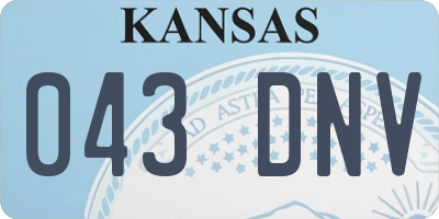 KS license plate 043DNV