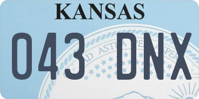 KS license plate 043DNX