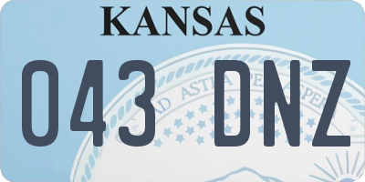KS license plate 043DNZ